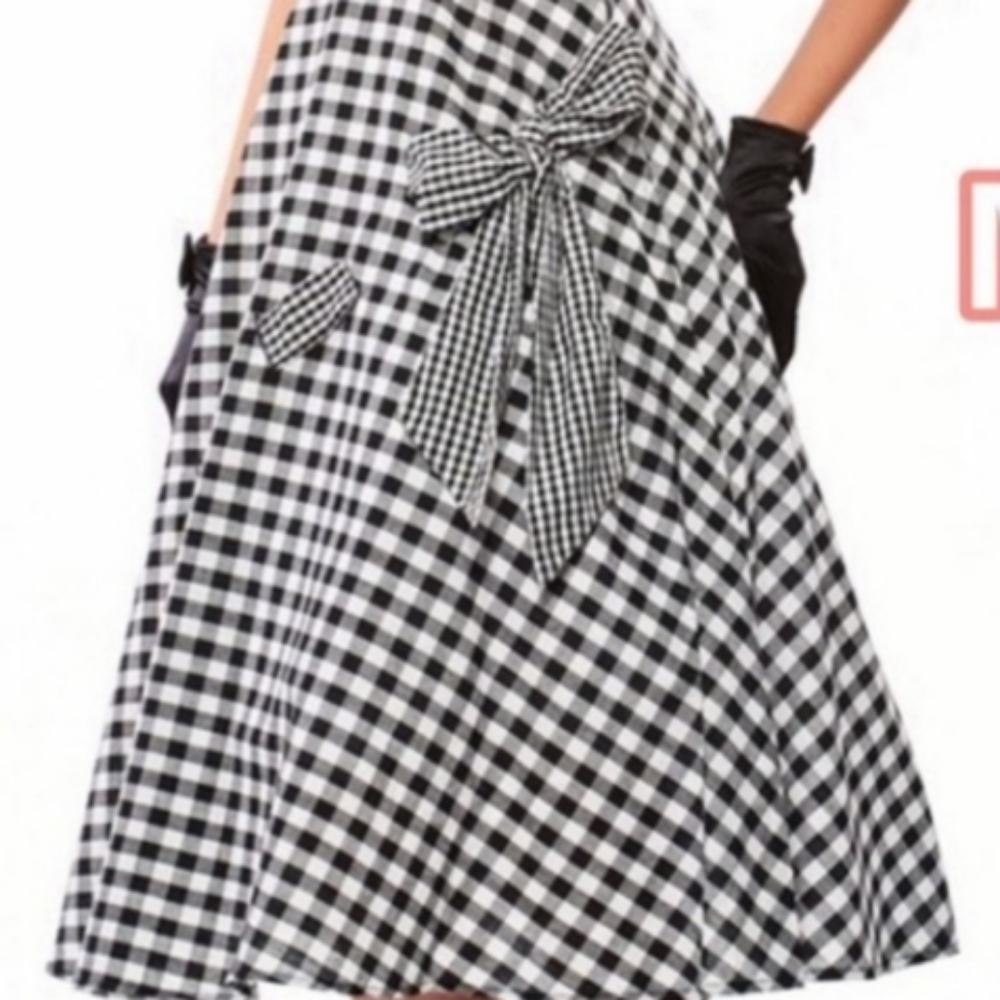 Last 1 Retro Style Gingham Check Sleeveless Dress - Picture 4 of 8